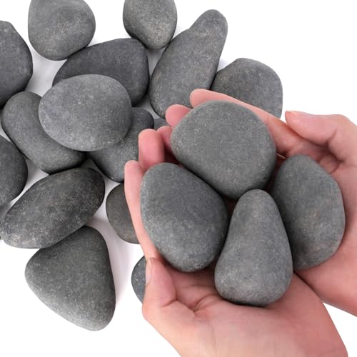 40 lbs Rocks for Outdoor Landscaping, 2"-3" Aquarium Rocks for Fish Tank, Natural Decorative Garden Stone for Plants, Flower Pots, Vase, Walkways, Yard - color: Black, size: 40 lbs, 2-3 Inch