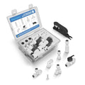 26Pcs 1/4" Quick Connect Water Line Fittings Kit, Push to Connect Fittings (Ball Valve, Check Valve, T, L, Y, I & Professional Tubing Cutter) for RO/DI, Refrigerator, Ice Maker