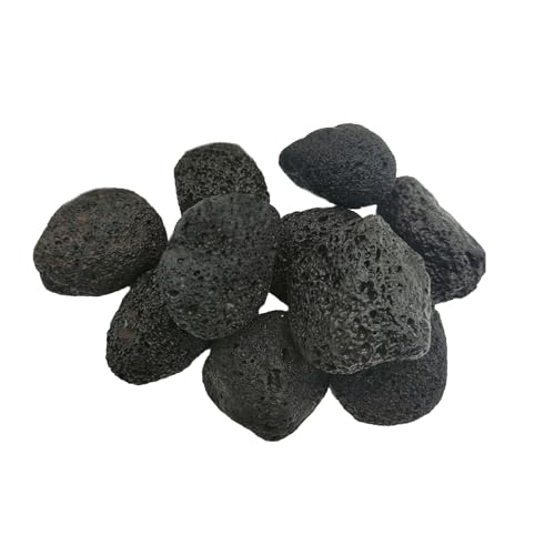 10 Pack Aquarium Black Lava Rock Fish Tank Volcanic Pumice Stones for Fish Shrimp Betta(1.18''-1.96'') - color: Black, size: M:1''-2''