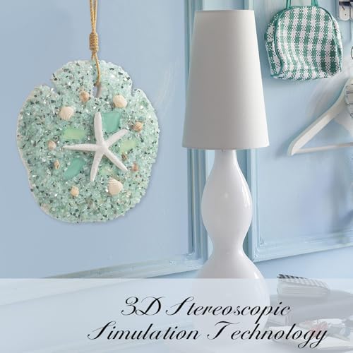flangairy 3D Starfish Wall Decor, 7.9 Inch Beach Theme Bathroom Wall Hanging Art, Coastal Beachy Seashell Room Bedroom Kitchen Decorations for Home