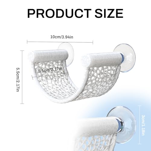 Betta Fish Hammock, White Floating Resting Leaf with Suction Cup - Aquarium Perch Ledge for Bettas, Shrimp, and Nano Fish - Minimalist Tank Decor & Accessory (White) - color: White