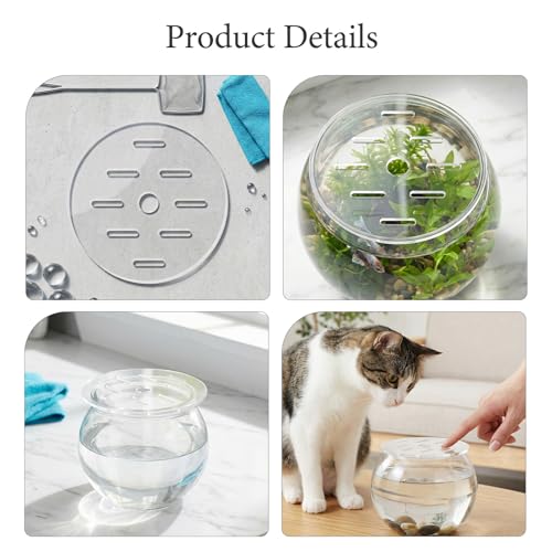 Round Clear Tank Lid - Round Aquarium Lid 3.54" Tank Protective Cover - Replacement Accessories for Fish Bowl Terrarium - size: 9.00X9.00X0.30CM
