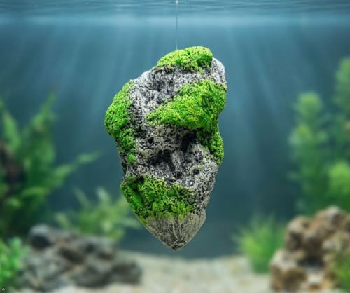 Hewnda Aquarium Decorated - with Suspended Rock - Floating Moss Rock Resin Stone - Fish Tank Decorated Rock, Aquarium Rock Magic Hallelujah Floating Garden Reconstruction Pandora (Medium Number)