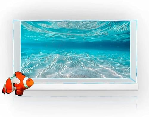 Undersea Theme Aquarium Background, Teal Ocean Floor Tropical Tank Fish Tank Backdrop Decor, Polyester Fabric with 6 EVA Double-Sided Tapes 48x24 inches/120x60 - color: Teal, size: 48"L x 24"W