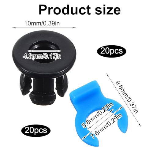 40Pcs Bowden Tube Coupler Collet Clamp Clip Bowden Collet and Clip Set Od 4mm Compatible with 3D Printer Accessories 1.75mm Filament Printer Parts - size: 40Pcs