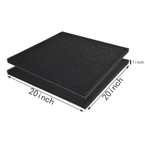 Hipanda 2 Pack Aquarium Bio Filter Sponge Pad 20"x20"x1",50PPI, Bio Filter Media Foam Pad Sponges, Cut-to-Size Open Cell Foam Sheet for Fish Tank - size: 20“x20"x1" (50PPI) 2 Pack