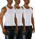 ToBeInStyle Men's Slim Fit Cotton Blend Solid Color Scoop Neck Tank Tops - color: 3-pack: White, size: X-Large