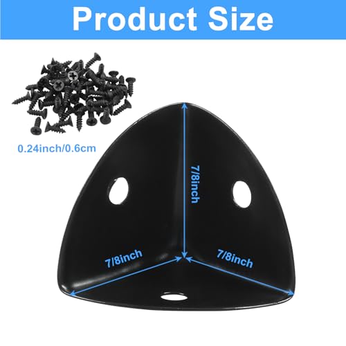 20Pcs Black Metal Corner Protectors, 7/8 Inch, Suitable for DIY Projects, Furniture, Cabinets, Jewellery Boxes