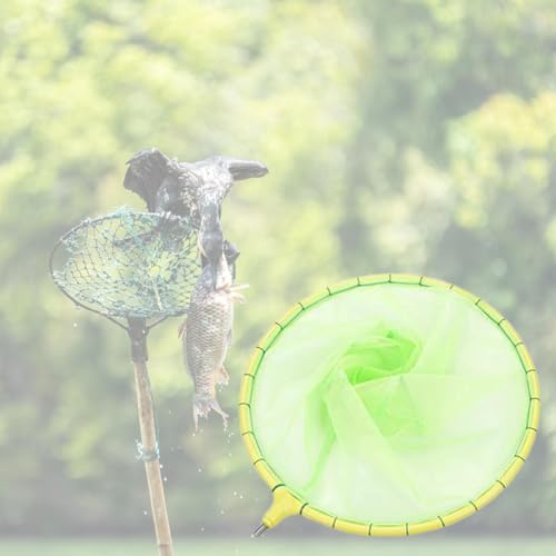 kowaku Fishing Net Mesh Outdoor Soft Catching Hiking Easy Storage Removable Fast Boat Folding Freshwater Fishing Landing Net - color: Green L