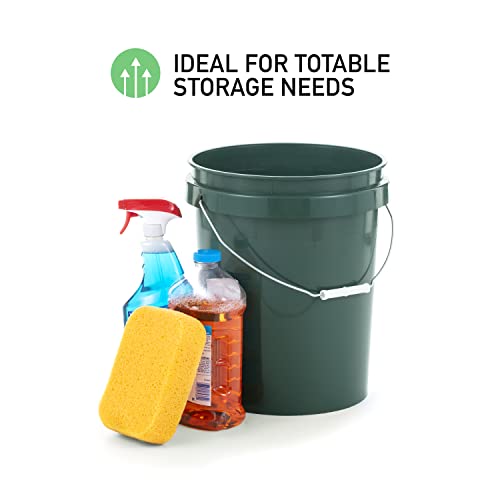 United Solution ECOSense 5 Gallon Bucket, Heavy Duty, Comfortable Handle, Perfect for on The Job, Home Projects, or Cleaning; Made from 90% Recycled Materials.100% Recyclable (Pack of 3) - color: Eco Green