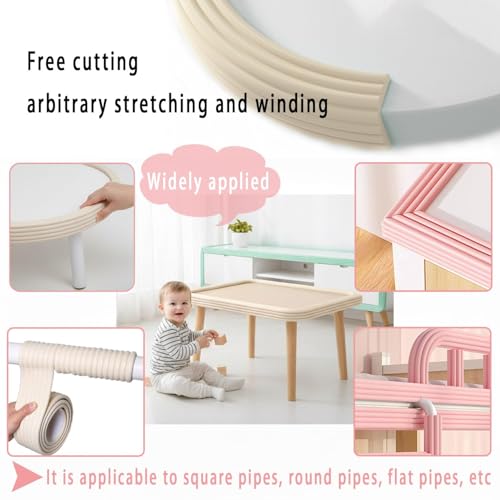 Edge Protector for Baby, Desk Edge Cushion, Extra-Wide Soft Rubber Foam Padding, Baby Proofing Edge Corner Protectors Self Adhesive Furniture Corner Guard Bumper for Table 6.5ft Gray - color: Gray, size: 200*8*0.8cm