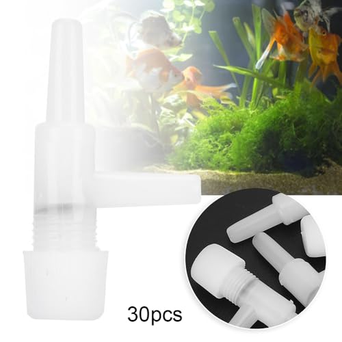 30 Pcs 4mm Plastic T-Shape Adjustable Aquarium Air Control Valve Easy Installation Air Tube Regulator for Fish Tank Oxygen Pump