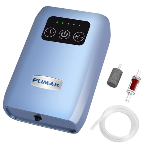 Aquarium Air Pump, USB Rechargeable Lithium Battery Powered Portable Air Pump for Fish Tanks, AC/DC Dual Mode Oxygen/Aerating Pump for Outdoor Fishing, Emergency, Power Cuts