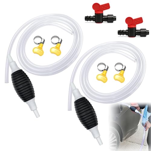 2Pcs Multifunction Liquid Sucker Pump, Hand Fuel Transfer Pump, High Flow Gas Siphon Pump, Portable Siphon Pump For Gasoline Diesel And Other Liquid Water, With 3.2ft Hose