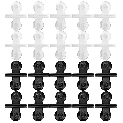 Fish Tank Divider Aquarium Divider Suction Cup Bracket Premium Silicone Glass Cover Support Clips for Separating Fish Tanks Aquariums 20 Pcs White Black 8x5 8cm