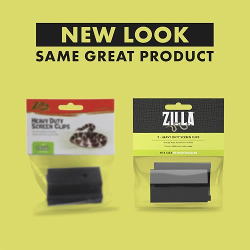 Zilla Heavy Duty Screen Clips, Secures Screen Covers to Terrarium, Fits Size 5 to 29 G, 2 pack, Small - size: Small