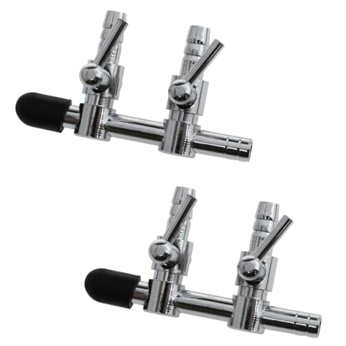 Haidong 2-Way Aquarium Metal Gang Manifold Stainless Steel Air Flow Splitter Pump Lever Valve Aquarium air Valve -2PCS