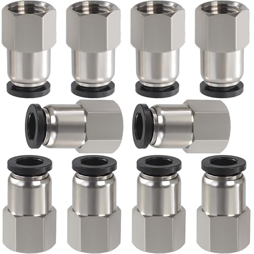 5/16 Air hose fittings, Push to Connect Air fittings Female Straight 5/16 Inch Tube OD x 1/4 NPT Thread Fitting (Pack of 10) - size: OD 5/16 - NPT 1/4, style: Female thread