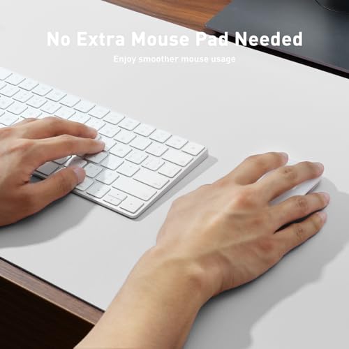 Aothia Leather Desk Pad Protector, Mouse Pad, Office Desk Mat, Non-Slip PU Leather Desk Blotter, Laptop Desk Pad, Waterproof Desk Writing Pad for Office and Home (23.6" x 13.7", Off-White) - color: Off-white, size: 23.6" x 13.7"