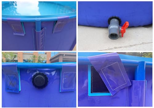 WANLIAN Pool Above Ground Canvas Fish Pond Circular Thickening Pool Large Collapsible Outdoors Tarpaulin for Koi Culture Agricultural Irrigation Water Storage Tank,Easy to Install(Belt Frame)(3 * 1) - style: 3*1