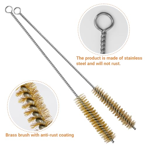 RAWILL 8Pcs Tube Cleaning Brush, Brass Stainless Steel Engine Cleaning Brushes, 12 Inch Long Round Wire Pipe Cleaner for Deep Pipes, Auto Parts, Engine Parts, 8 Sizes - color: 8 PC