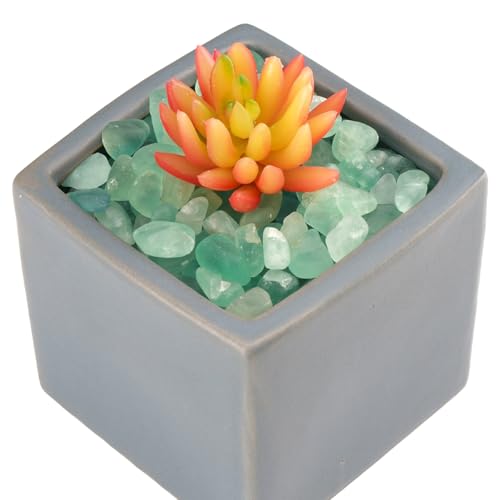 WAYBER 2 Lbs/920g Natural Green Quartz Crystal Stones Irregular Aquarium Pebbles Rock Sands for Turtle Tank/Succulent Plants/Vase Decoration (Fill 2 Cups) - color: Green Fluorite, size: 2 Pounds
