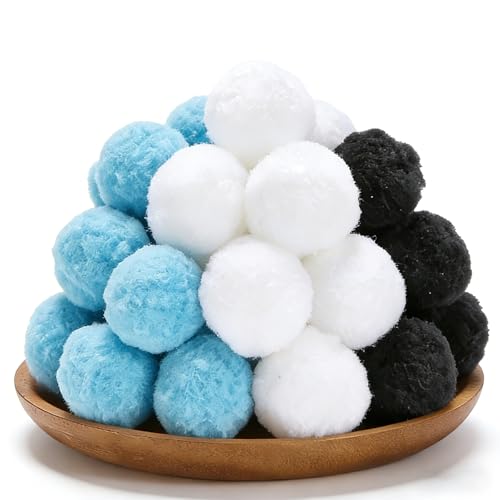 YUAN LIN 2026 Upgraded 3.1 lbs Pool Filter Balls, Efficient Swimming Pool Filter Sand Alternative, Reusable Eco-Friendly Filter Media Balls, Replace 100 lbs of Filter Sand, Lasts for Several Seasons - color: white and lightblue and black