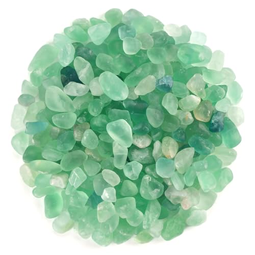 WAYBER 2 Lbs/920g Natural Green Quartz Crystal Stones Irregular Aquarium Pebbles Rock Sands for Turtle Tank/Succulent Plants/Vase Decoration (Fill 2 Cups) - color: Green Fluorite, size: 2 Pounds