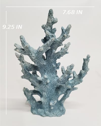 Lifelike Coral Reef Sculpture Statue - Handmade Resin Ocean Decor for Aquarium, Desk, Bathroom, Shelf - Coastal Beach Nautical Theme Gift for Home & Office