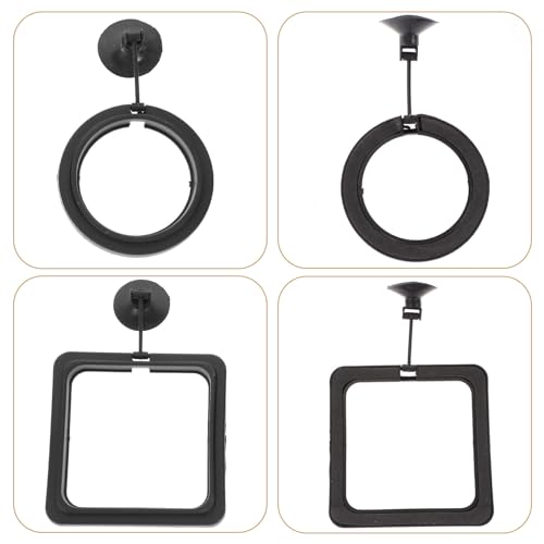 HOMSFOU 4pcs Aquarium Feeding Rings Fish Food Retaining Circles Reusable Portable Fish Feeder Rings with Suction Cups for Tank Feeding Aquarium Accessories