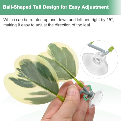 M METERXITY 1-Pack Betta Fish Leaf Pad, Hammock Plant Leaf Pad, Realistic Resting Fish Rest Bed for Fish Tank Decorations/Aquarium Accessories/Breeding [Green and White, Grape Leaves-Shaped] - color: Green and White