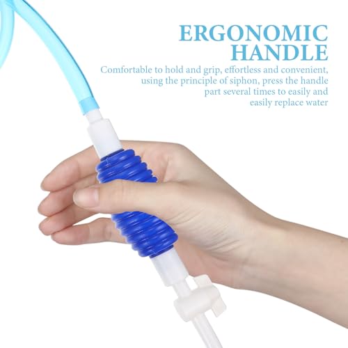POPETPOP Manual Aquarium Gravel Vacuum Cleaner 1.96m Portable Fish Tank Water Changer Siphon Pump for Household Aquarium Cleaning