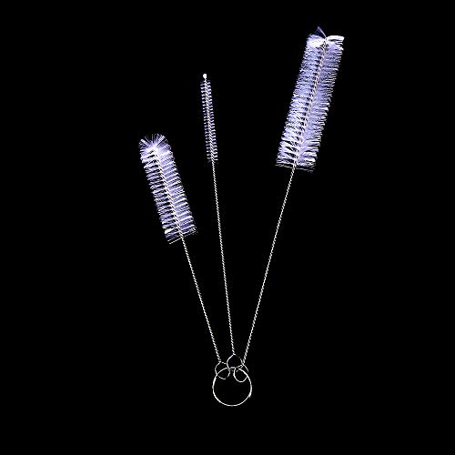DECORA Drinking Straws Cleaning Brushes Nylon Pipe Cleaner Brush Kits for Multiple Size Straws Pack of 3 - color: white small 3pcs