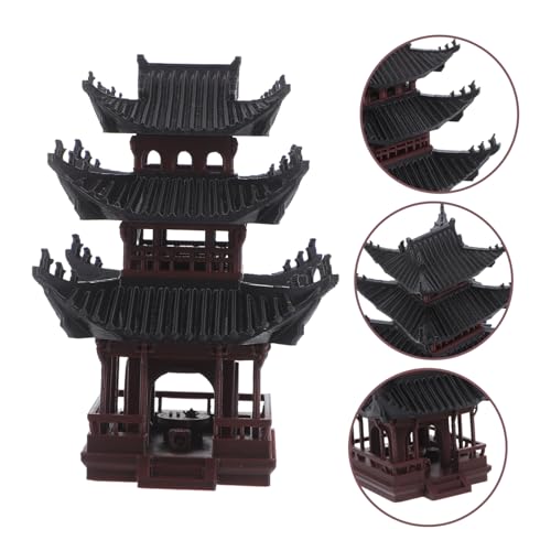 MAGICLULU Mini Aquarium Pavilion Mini Chinese Building Statue Fish Shelter Aquarium Castle Ornament Decor Fish Tank Bonsai Ornament