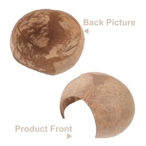 GALPADA 2pcs Coconut Shell Fish Hideout Aquarium Decoration Reptile Cave Ornament Large Size for Breeding Hiding Habitat Suitable for Shrimp Turtle Hermit Crab