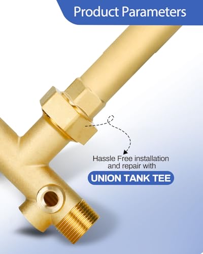 1"x 11"Well Pressure Tank Tee Kit with 40-60Psi Pressure Switch, Ball Valve, Pressure Gauge, Relief Valve, Drain Valve, Check Valve, Male Adapter, Well Tank Tee Kit for Tank with Diameters Up to 16"