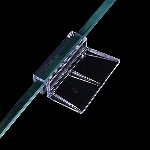 Teensery 8 Pcs Aquarium Glass Cover Clip Clear Acrylic Fish Tank Glass Cover Support Holder Aquarium Lid Clip Clamp for Rimless Aquariums (10 MM)