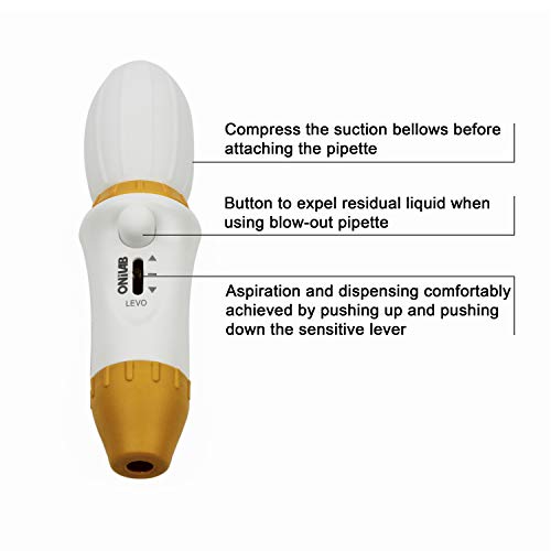 ONiLAB Lab Serological Pipette Controller, Manual Pipette Filler, 0.1-100mL,ABS, Yellow - style: con-yellow
