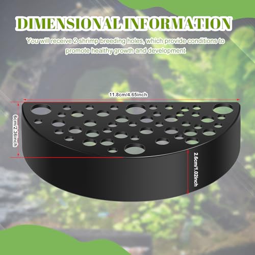 2 Pcs Shrimp Hides for Aquarium Shrimp Hides Hideout Aquarium Cave Fish Tunnel for Fish Tank Accessories Decor(Black)