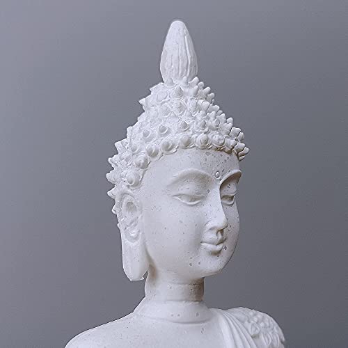 HYFAN Mini Sandstone Buddha Yoga Meditation Statue Harmonious Figurine Collectible Craft Feng Shui Sculpture Decor for Home Office Shelf Desktop (White 2 - color: White 2