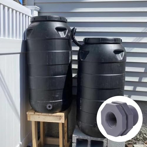 ChillWaves PVC Bulkhead Fitting 1" Double Thread Connector Adapter for Water Tank, Aquariums, Rain barrels(8-PACK) - size: 1 Inch, style: Bulkhead Fitting