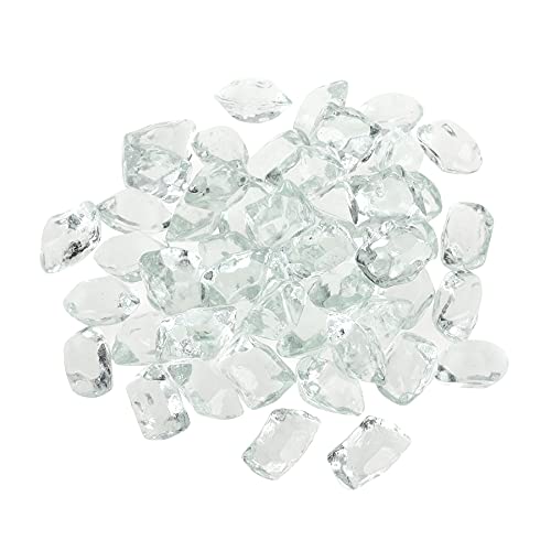 Onlyfire 1/2-Inch Polygon Fire Glass, 10 Pound Pack Glass Rock for Fireplace Fire Pit & Lanscaping, High Luster Crystal - color: Crystal, size: 1/2 inch