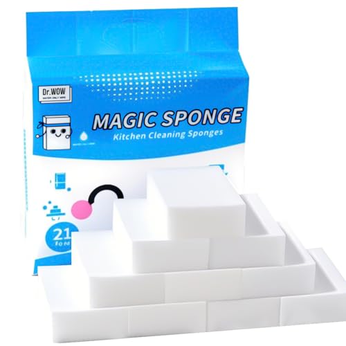 21-Pack Extra-Thick Melamine Sponges – 3.94" × 2.76" × 1.18" Durable Kitchen & Bathroom Cleaning Pads – Powerful, Non-Scratch, Water-Activated Magic Sponge - size: 21 Ct (Extra-Thick)