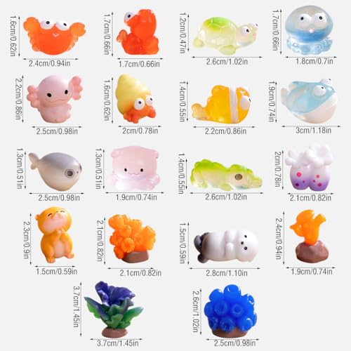 18 Pieces Fish Tank Decorations Ocean Animals Coral Aquarium Ornaments Decoration Aquarium Reef Ornament for Aquarium Tank Decorations Miniature Moss Landscape DIY (18 PCS) - color: 18 Pcs