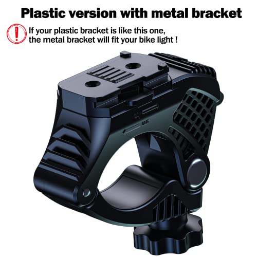 VICTAGEN Replacement Bracket for Bike Lights VTG8 VTG8Shield B3 Model, Bike Headlight Mount Base, Bicycle Light Holder, Easy to Install, for 22-35mm Handlebar, NOT for Y18 VTG10 Light - color: Aluminum bracket