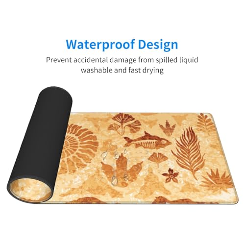 Retro Fossils Mouse Pad XL Large Mousepad Non Slip Rubber Base Desk Mat for Laptop Computer Gaming 31.5" X 12" - color: Retro Fossils