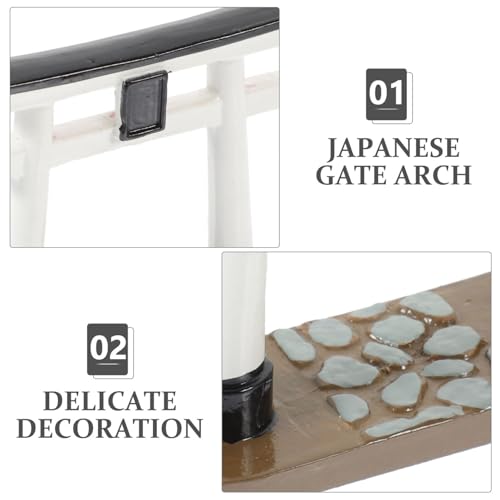 Japanese Torii Gate,Fish Tank Decorations Asian Aquarium Statue Japan Shrine Oriental Pagoda Bridge Sandstone Ornament Betta Fish Decorations for Tanks As Shown