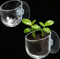 2-Pack Aquarium Plant Holder w/Suction Cup - Acrylic Top Hanging Fish Tank Plant Holder for Aquascape Decoration - Planter Pot for Water Feature Decoration,Betta Tank Accessories