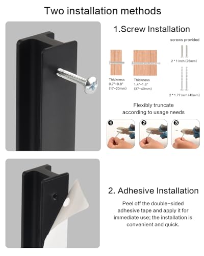 5 Pack Peel and Stick Handles for Cabinets Black 4 Inch Stick On Drawer Pulls Modern Self Adhesive Closet Doors Pulls No Drill Sliding Door Handles Refrigerator Door Handle - color: H-Matte Black, size: 4 Inch