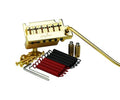 Guyker Guitar Tremolo Bridge String Spacing 10.8MM with Brass Roller Saddle and Brass Block & Bridge Stud, Spring and Claw, Pop-In Vibrato Bar, Complete Install Kit, GG1009-T Gold - color: Gold, Pro Roller Saddle 10.8mm